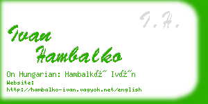 ivan hambalko business card